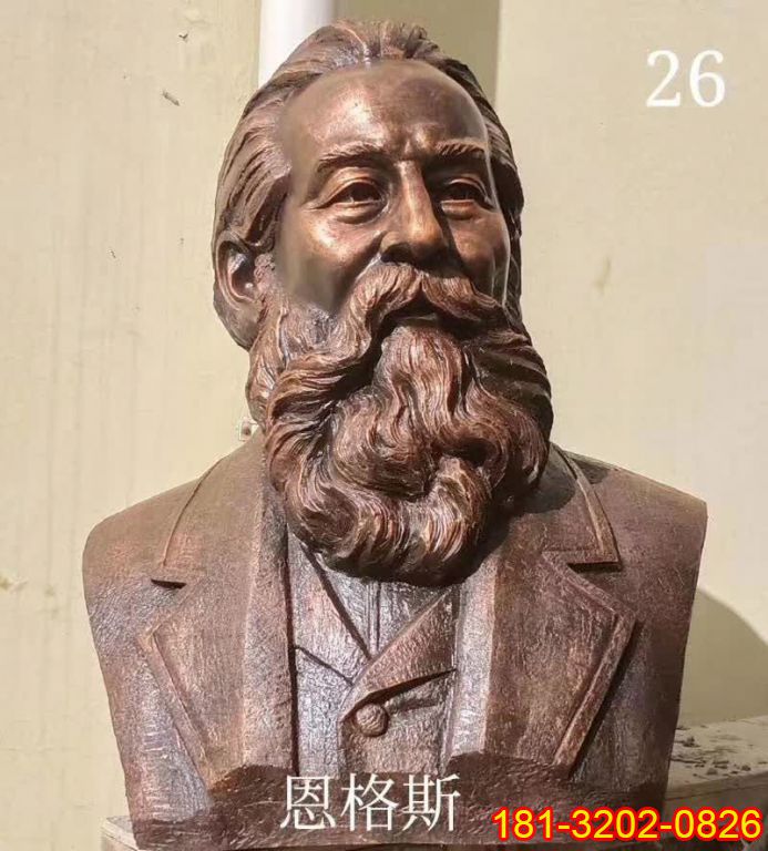 西方革命家恩格斯头像铜雕