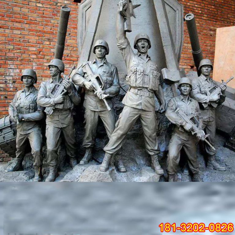 党建解放军人物铜雕